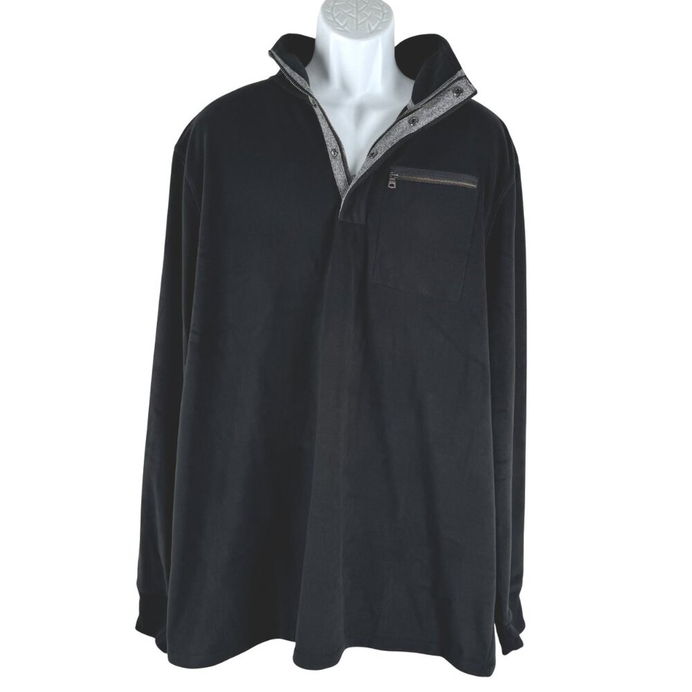 Banana Republic Microfleece Pullover Mens 2XLT Black Polyester‎ NWT FS-1425
